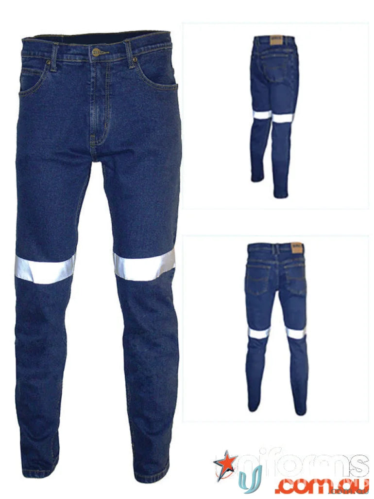 Blue Taped Slimflex Denim Jeans with Supaflex reflective stripes for a modern slim fit
