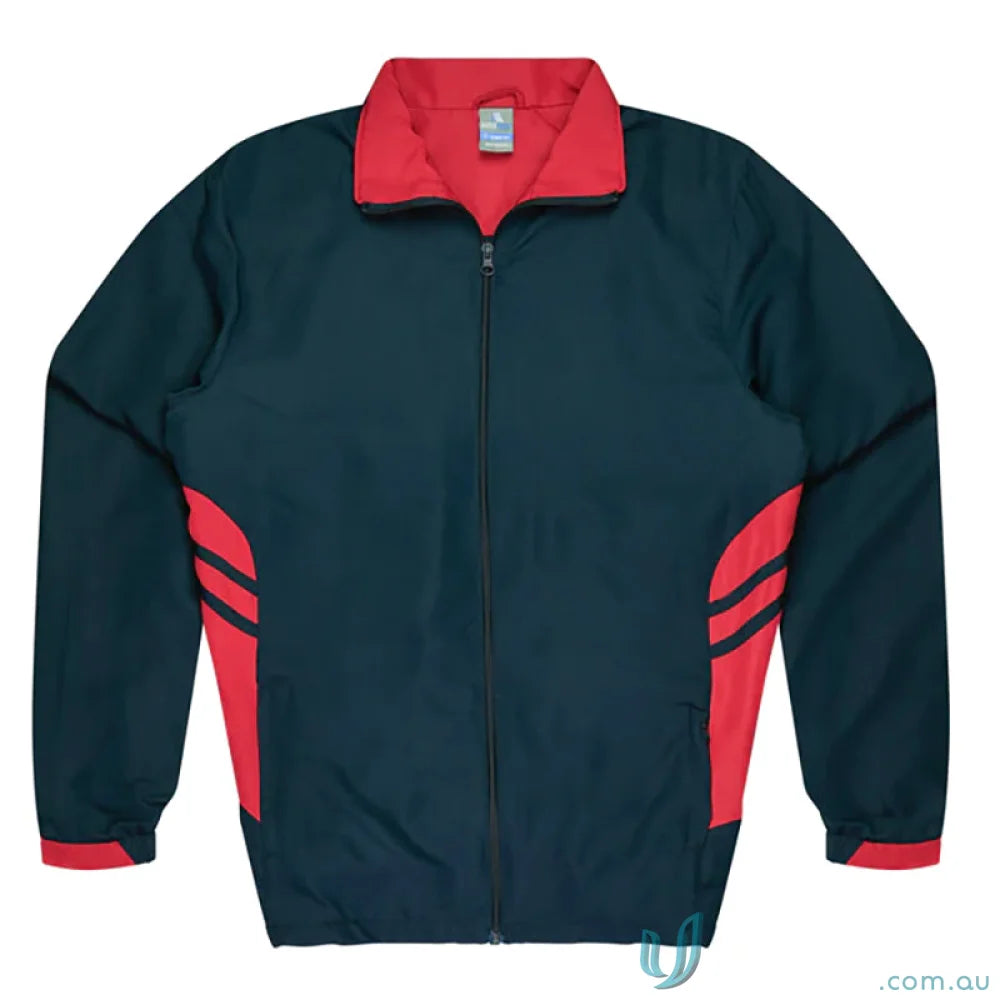 Tasman Mens Tracktops dark blue red zippered jacket perfect for workwear uniforms