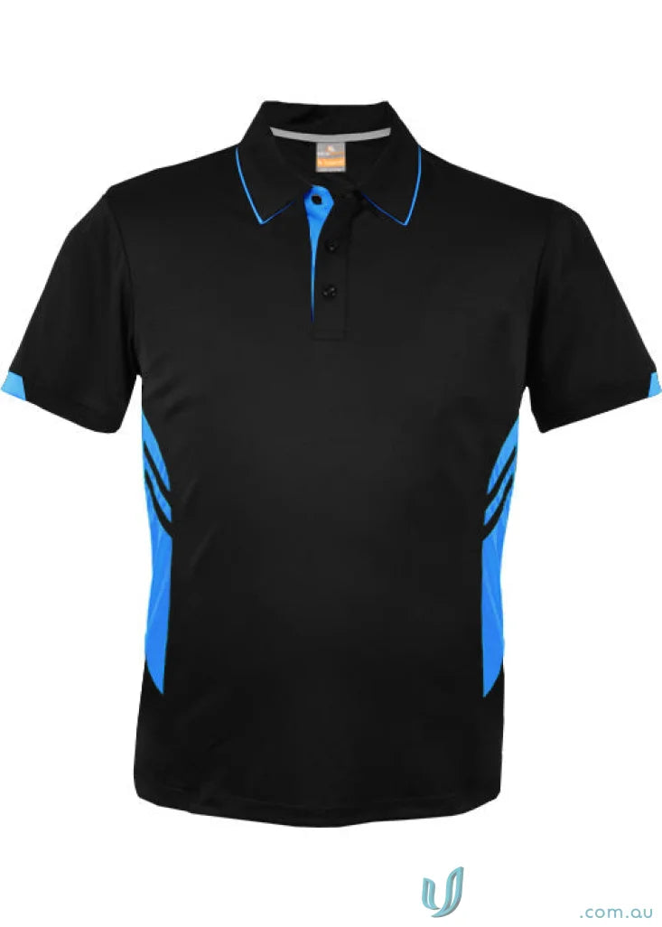Black and blue Tasman Polo shirt perfect for uniforms or workwear