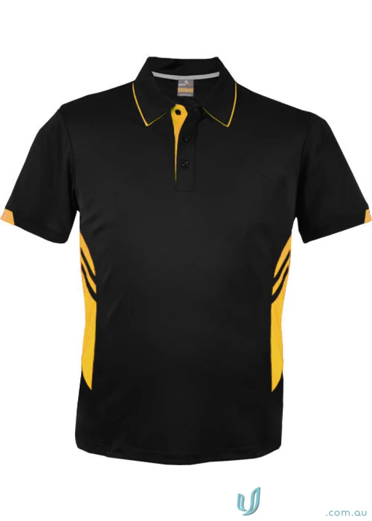 Black and yellow Tasman Polo shirt ideal for uniforms and workwear