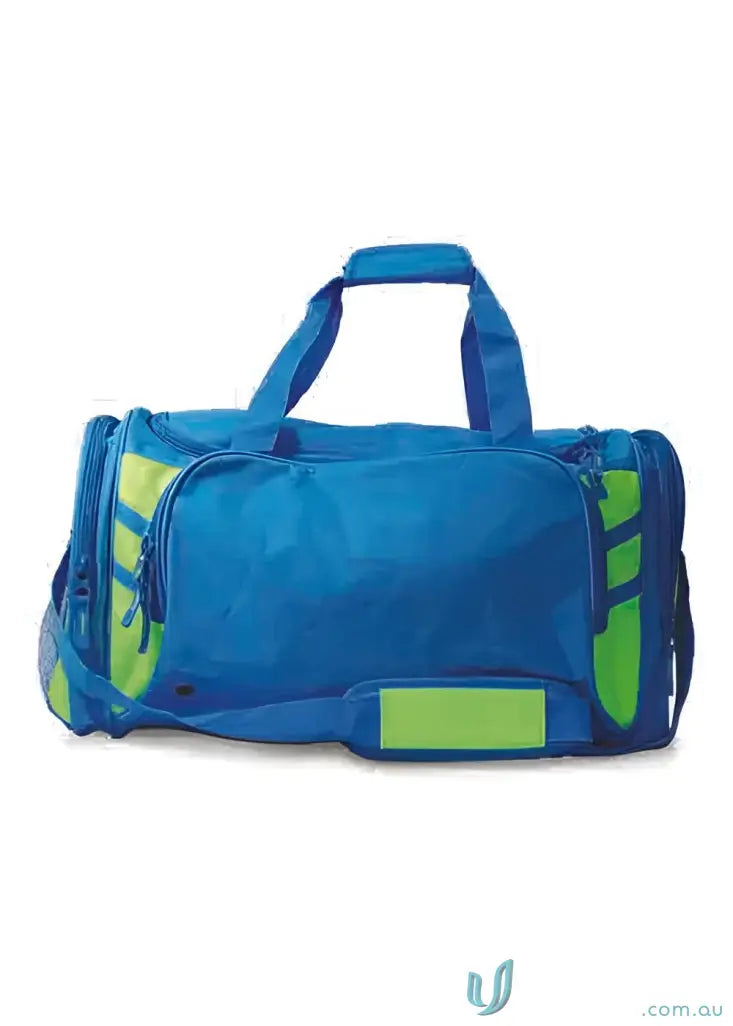 Blue and green Tasman Sports Bag perfect for uniforms and workwear gear