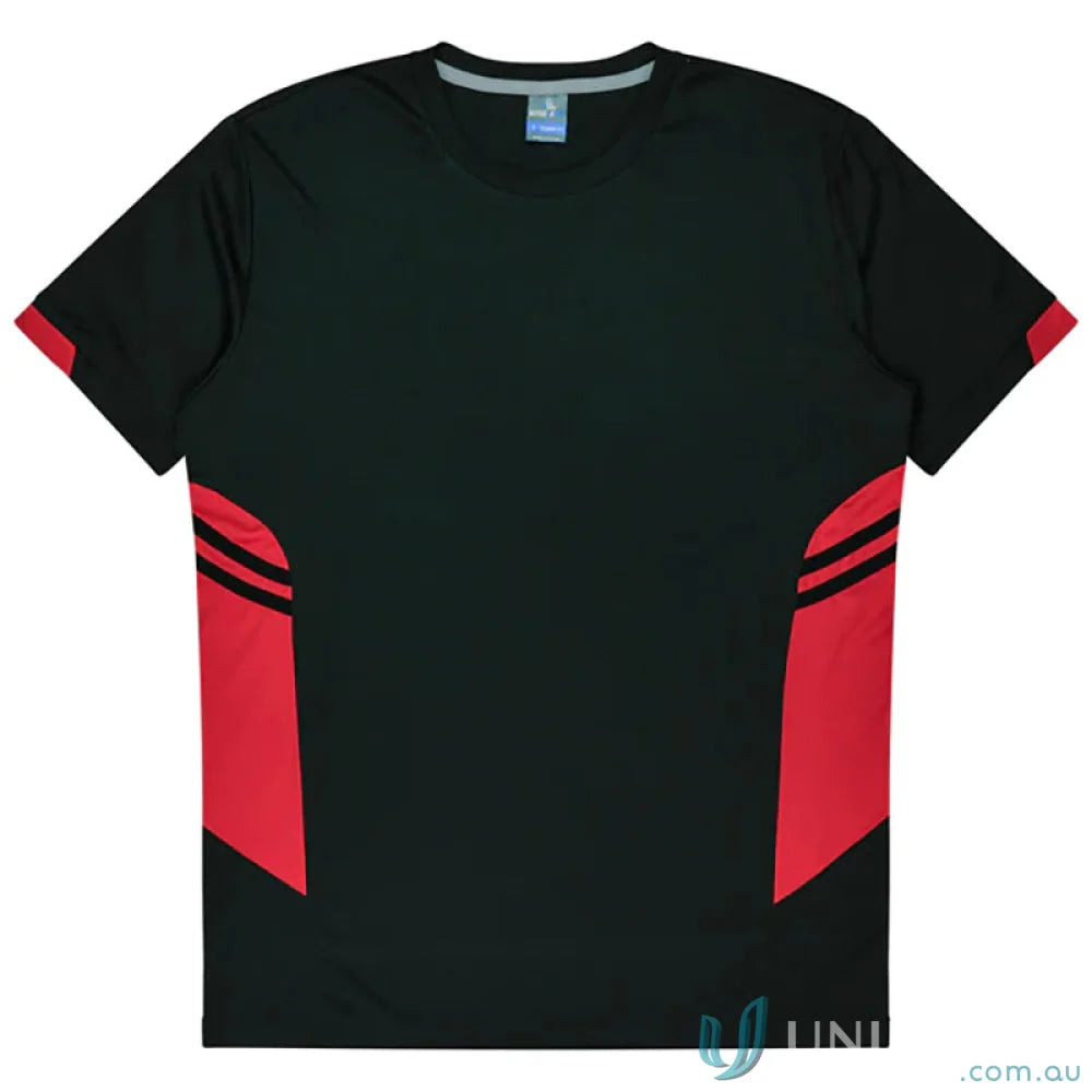 Black and red Tasman Tee athletic fabric t-shirt for uniforms and workwear looks