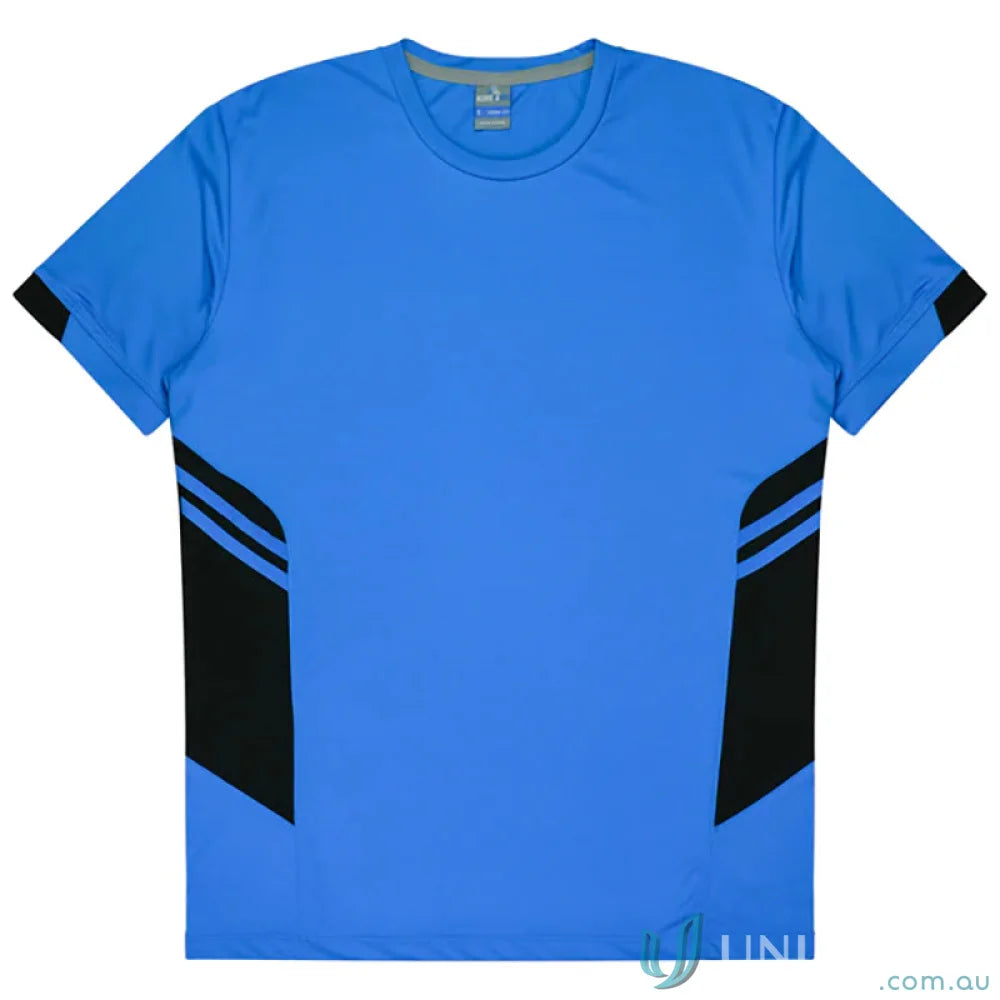 Blue and black Tasman Tee athletic t-shirt made from comfy fabric perfect for uniforms or workwear