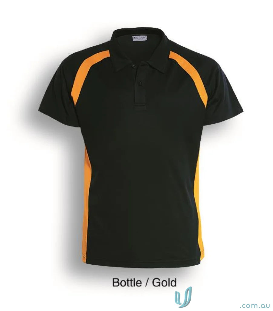 Black and gold team essentials contrast panel polo shirt for stylish sportswear