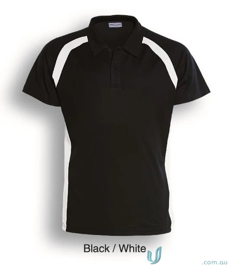 Black and white Team Essentials Contrast Panel Polo shirt for casual style