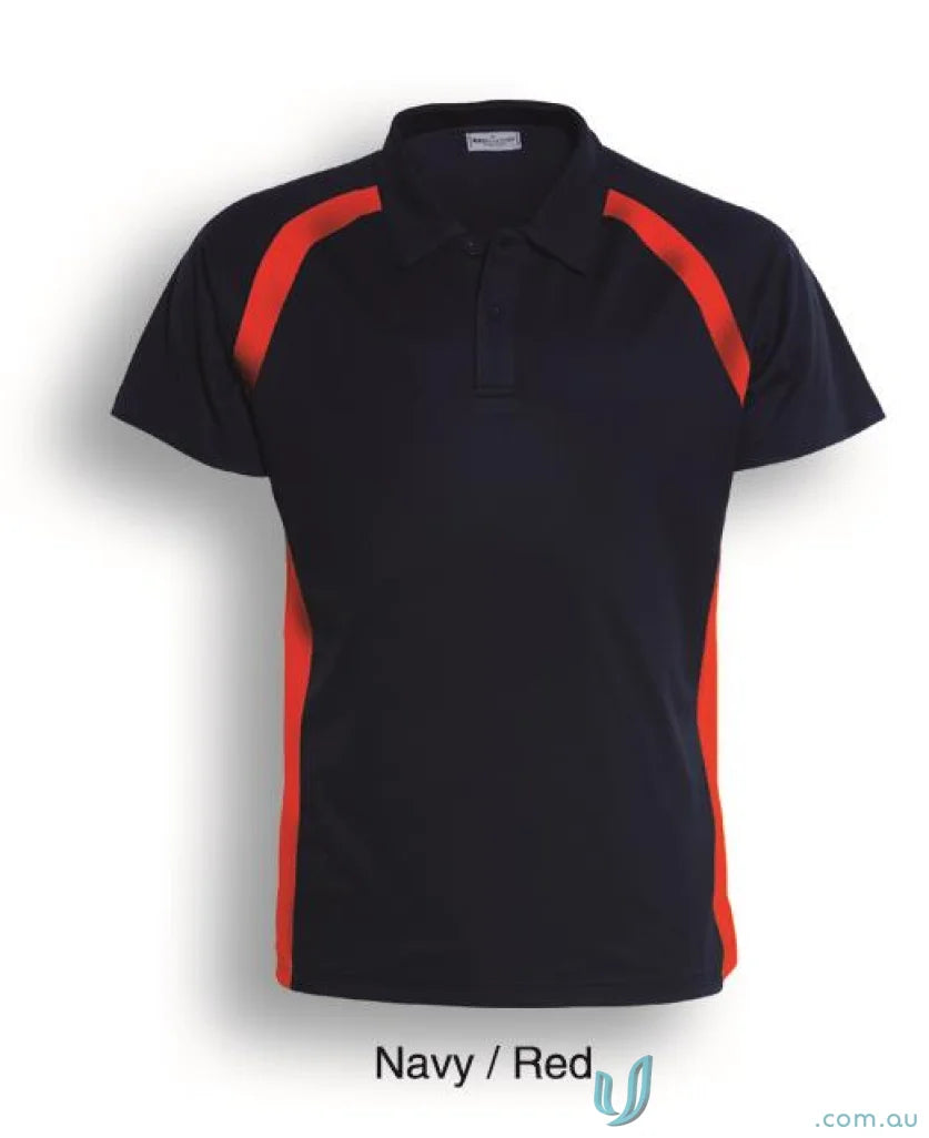 Navy and red Team Essentials Contrast Panel Polo shirt for cool casual wear