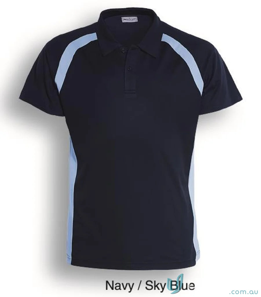 Navy and sky blue contrast panel polo shirt from Team Essentials Contrast Panel collection