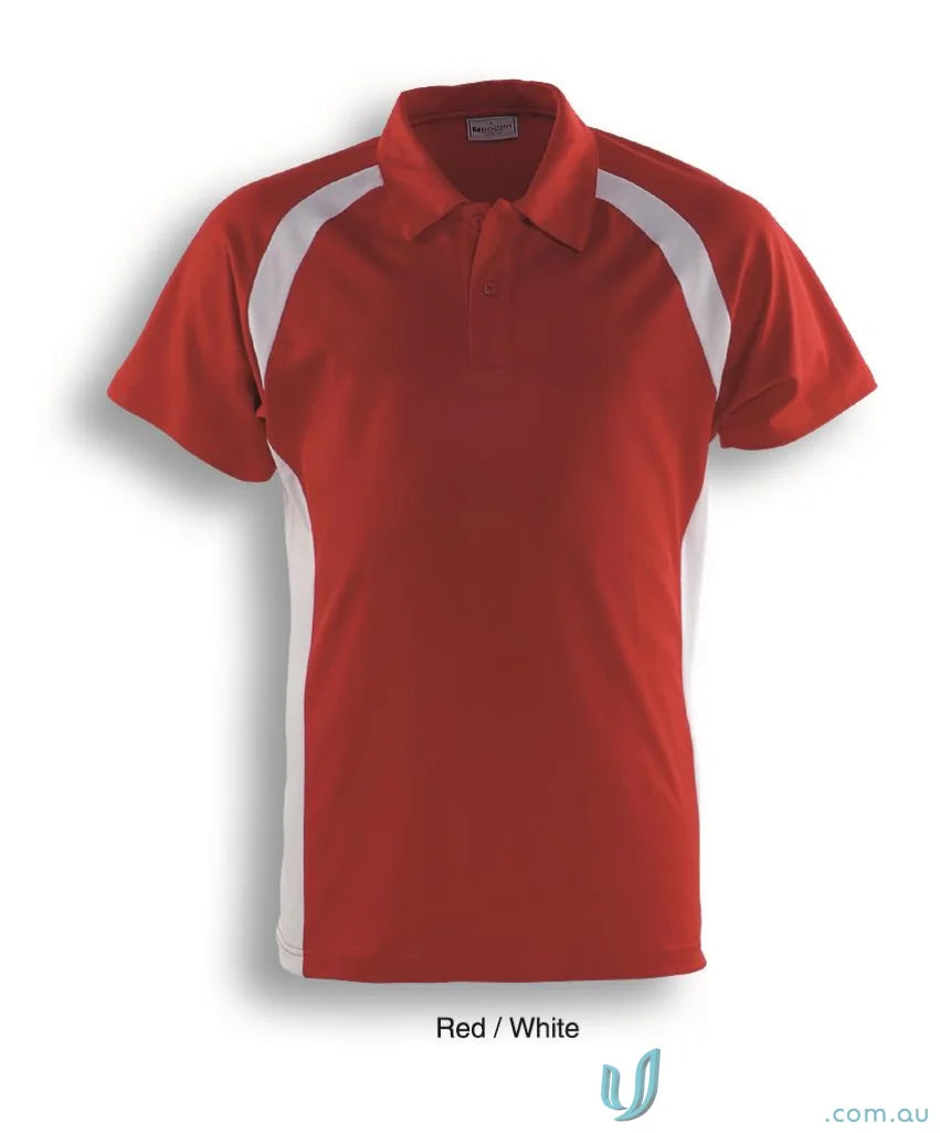 Red and white contrast panel polo shirt from Team Essentials Contrast Panel Polo collection