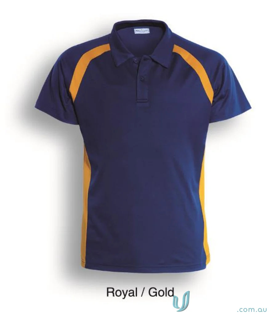 Royal blue and gold Team Essentials Contrast Panel Polo shirt for a stylish look