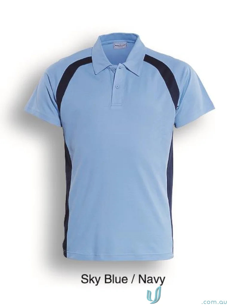 Sky blue and navy Team Essentials Contrast Panel Polo shirt for a stylish look