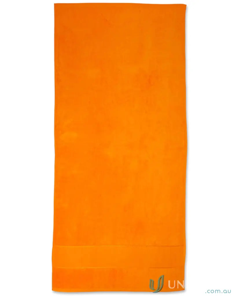 Orange terry velour beach towel, perfect velour beach towel for sunny days