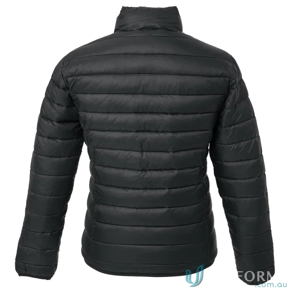 Black quilted puffer jacket from The Womens Puffer showcasing enhanced thermal properties