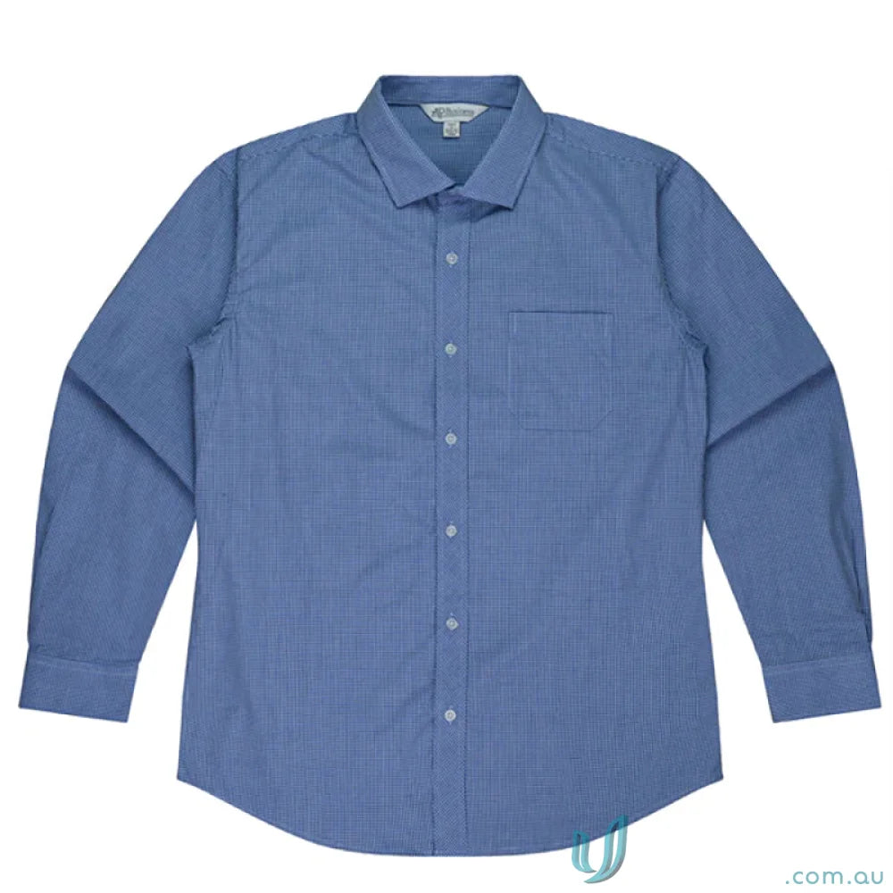 Blue long-sleeved shirt from Toorak L/S Shirt, perfect for uniforms or casual wear