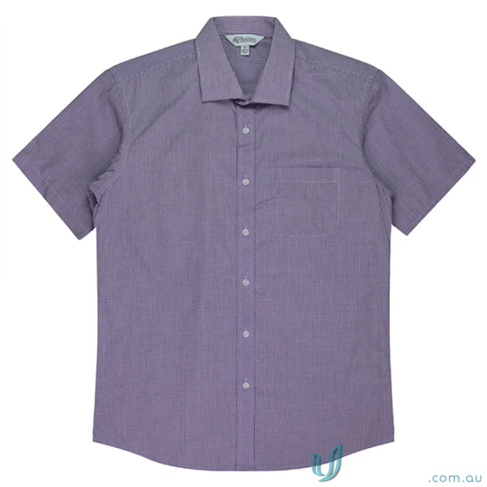 Purple short-sleeved shirt from Toorak S/S Shirt perfect for uniforms or casual wear