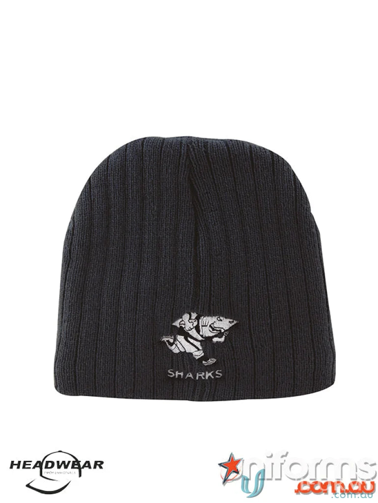 Black knit beanie showing off the stylish Cable Knit Beanie with cozy cable knit design