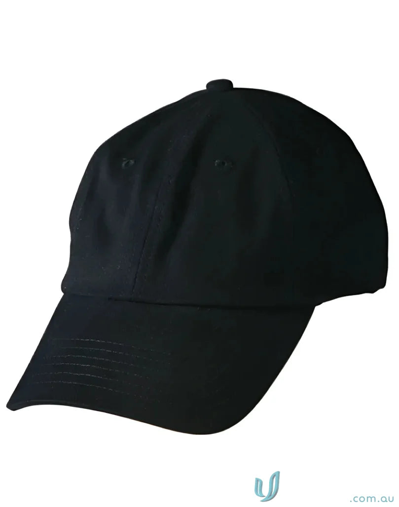 Winning Spirit CH03 Unstructured Cap with pre-curved peak and black baseball style