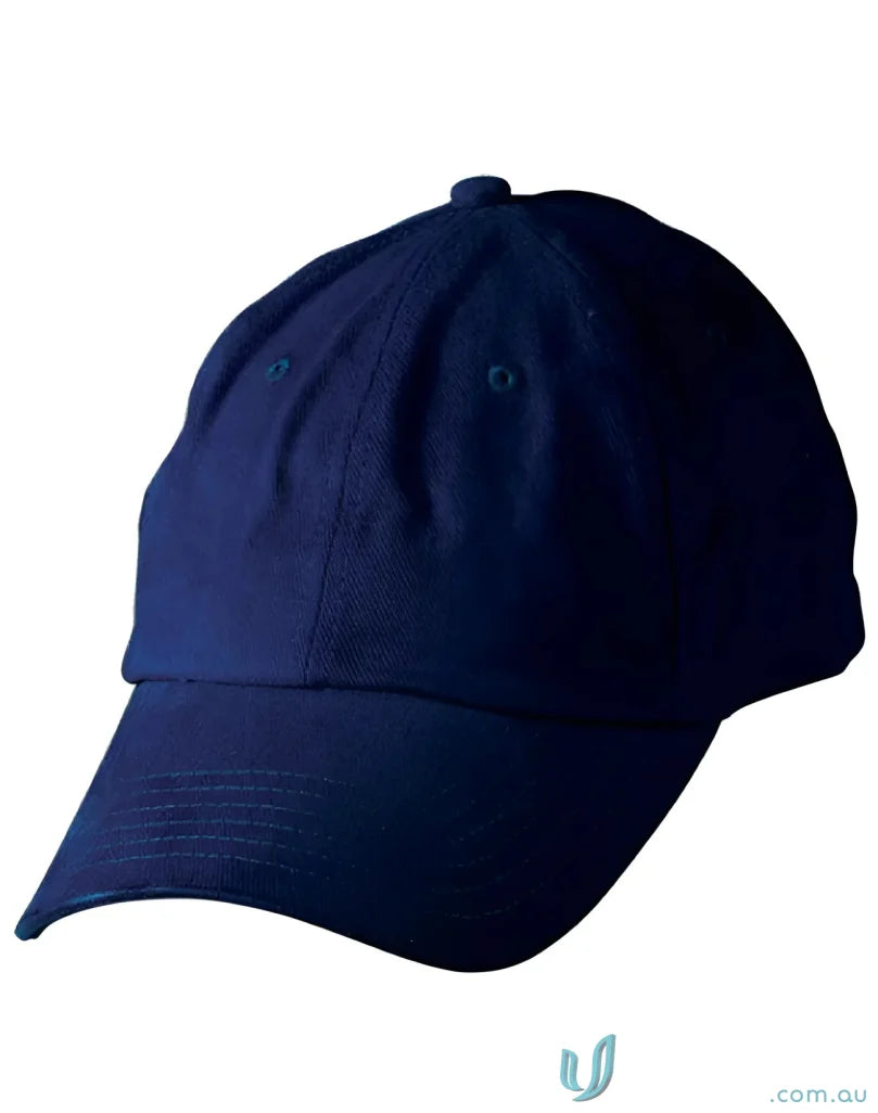 Navy blue baseball cap with pre-curved peak from Winning Spirit ch03 Unstructured line