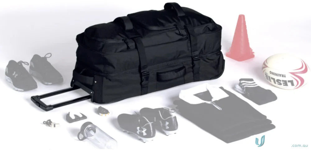 Black Travel Bag with heavy duty velcro closure and extra wide padded velcro straps