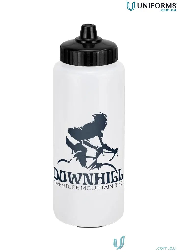 White Trek 1L Polyethylene Bottle with Jet Stream Cap for merchandise sales