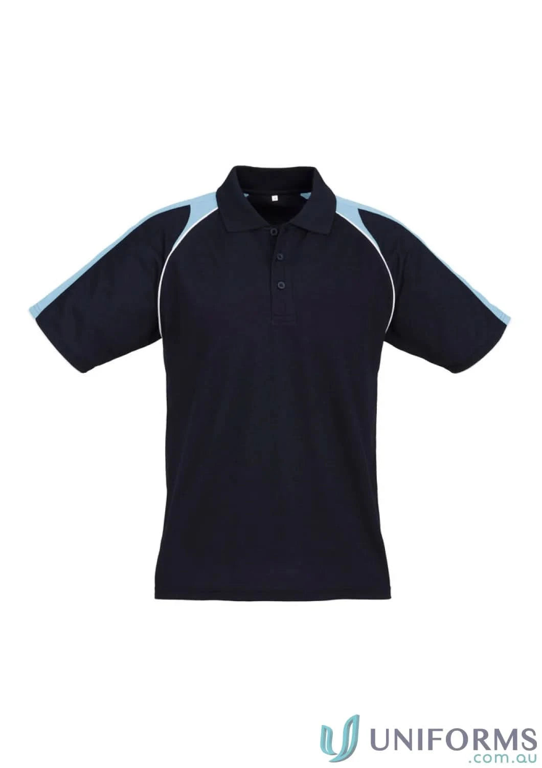 Dark blue P225MS mens Triton Polo short sleeve with contrast shoulder panels