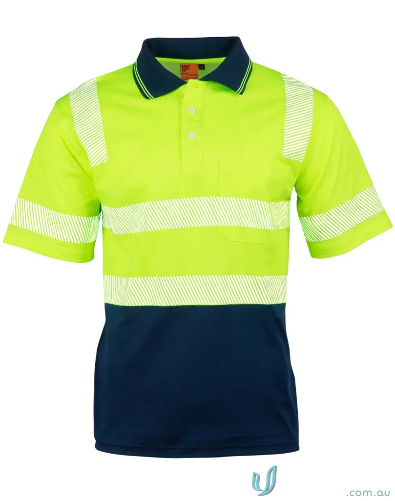 Two-tone high-visibility truedry® Biomotion Safety Polo shirt for safety and comfort
