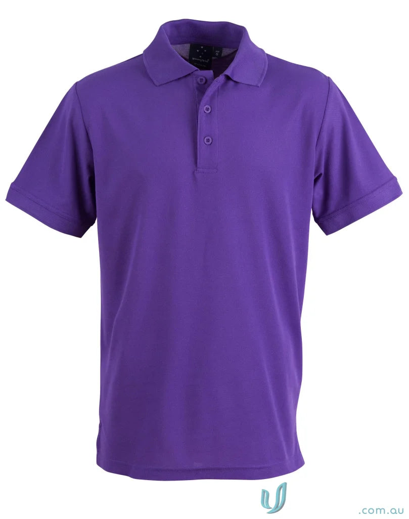 Purple Winning Spirit TrueDry Connection Polo shirt featuring breathable pique polo fabric