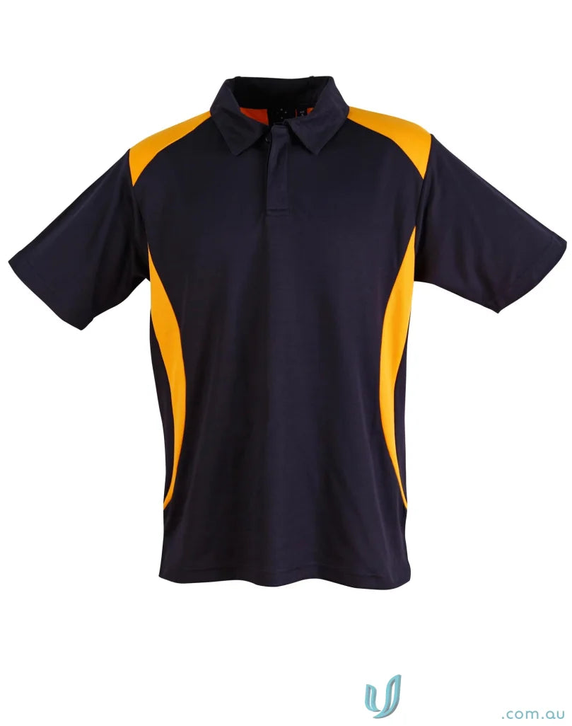 Navy and gold Winning Spirit TrueDry Winner Polo short sleeve polo for men