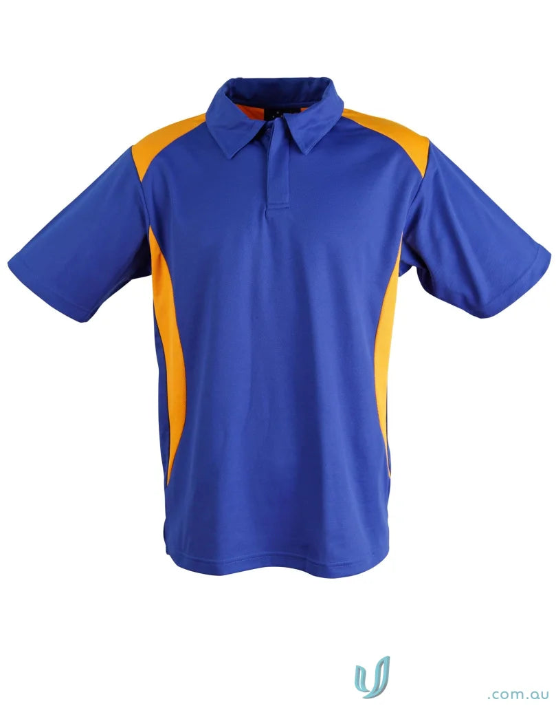 Blue and gold Truedry Winner Polo from Winning Spirit Truedry short sleeve polo collection
