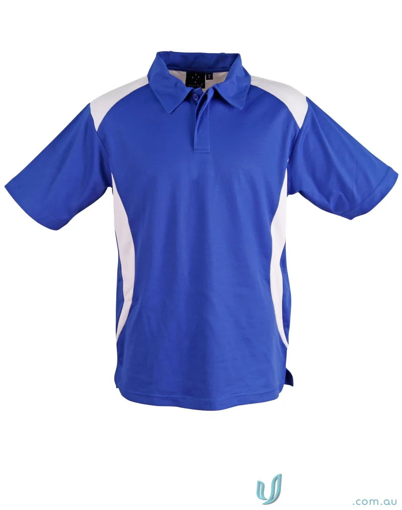 Blue and white short-sleeve polo shirt from Winning Spirit TrueDry Winner Polo collection