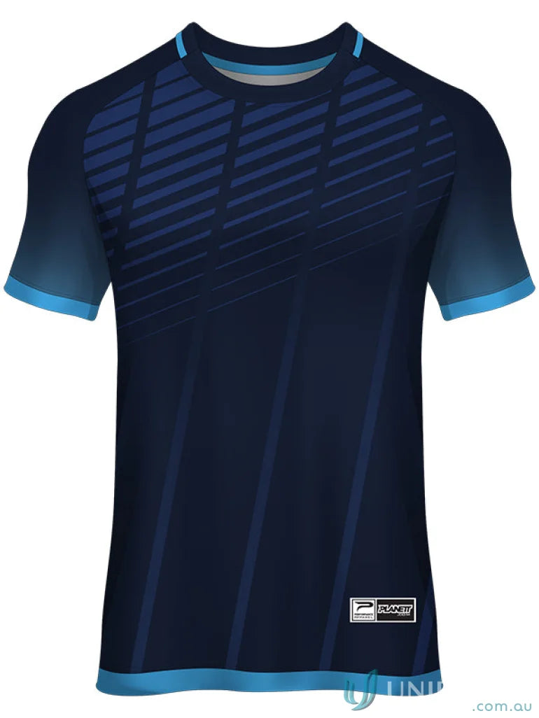 Dark blue athletic T-shirt from TS131 Custom T-Shirt made with sublimated sports fabric