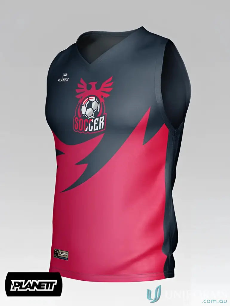 Sleeveless soccer jersey from TT103 Custom Training Tops made with sports fabric