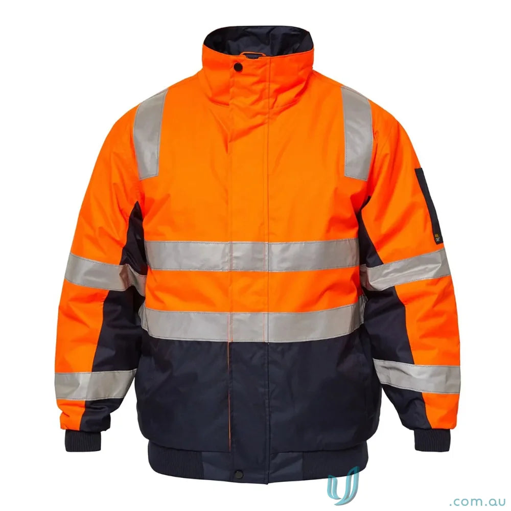 Orange and navy reflective bomber jacket from Workcraft Typhoon HiViz Taped collection