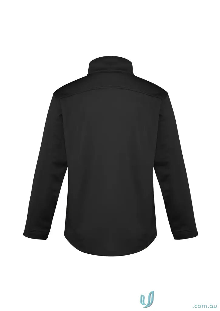 Black U:Tech SoftShell Jacket with stand-up collar from Biz Collection Mens J3880