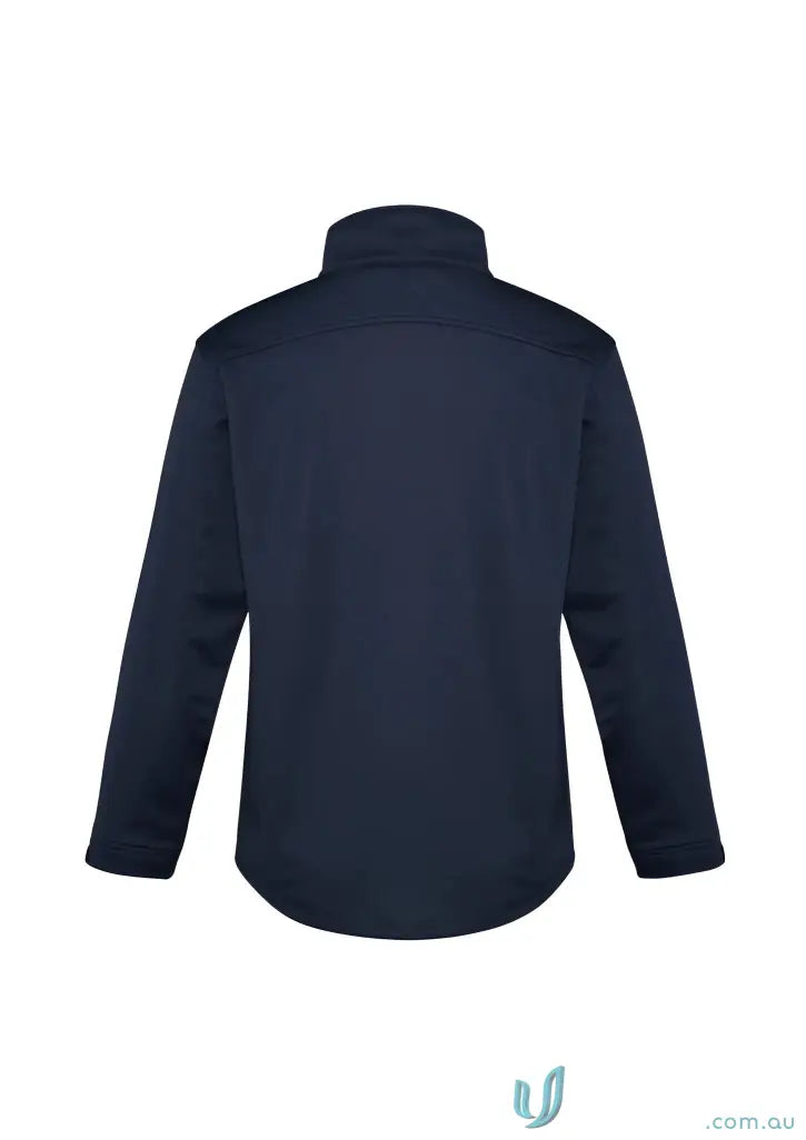 Navy blue Biz Collection mens Softshell Jacket J3880 with Biz Tech™ fabric and stand-up collar