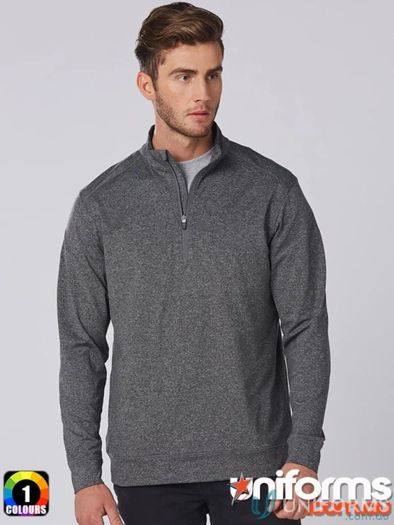 Gray quarter-zip pullover from Spirit Ultimate Men’s collection, perfect for winning spirit ultimate men’s style