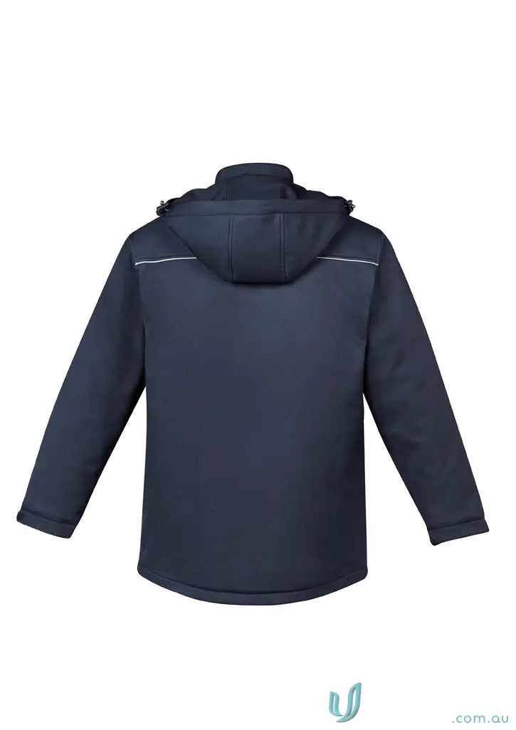 Unisex Antarctic Softshell Jacket with Navy hooded storm flap coat style