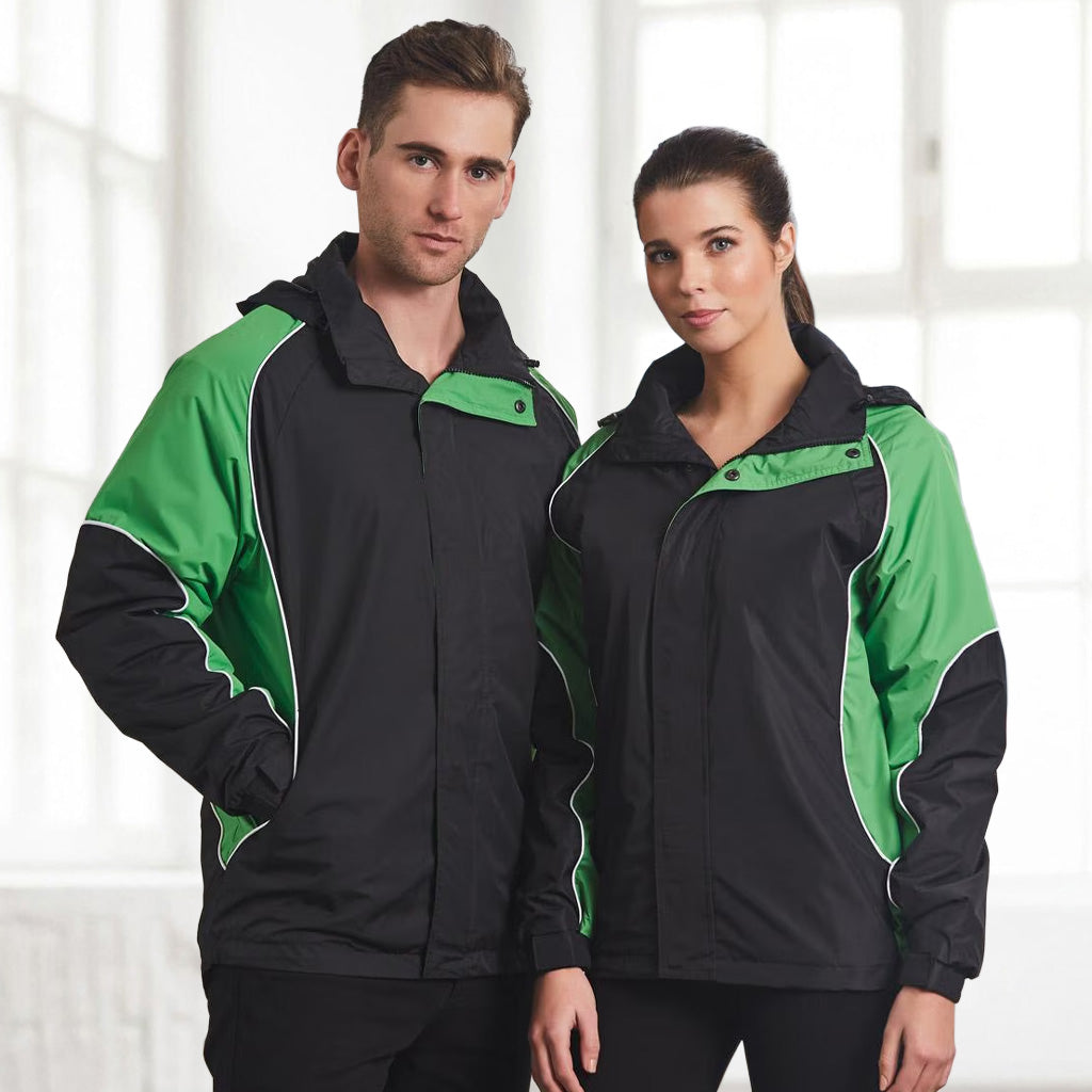 Jk77 arena winning spirit unisex black green jacket with cuffs