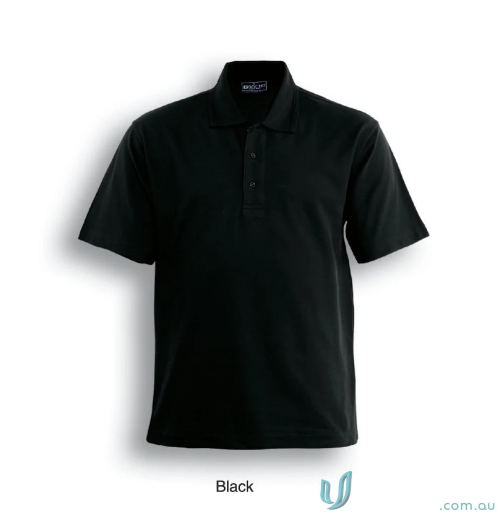 Black short-sleeved polo shirt from Basic Polo perfect for uniforms and workwear