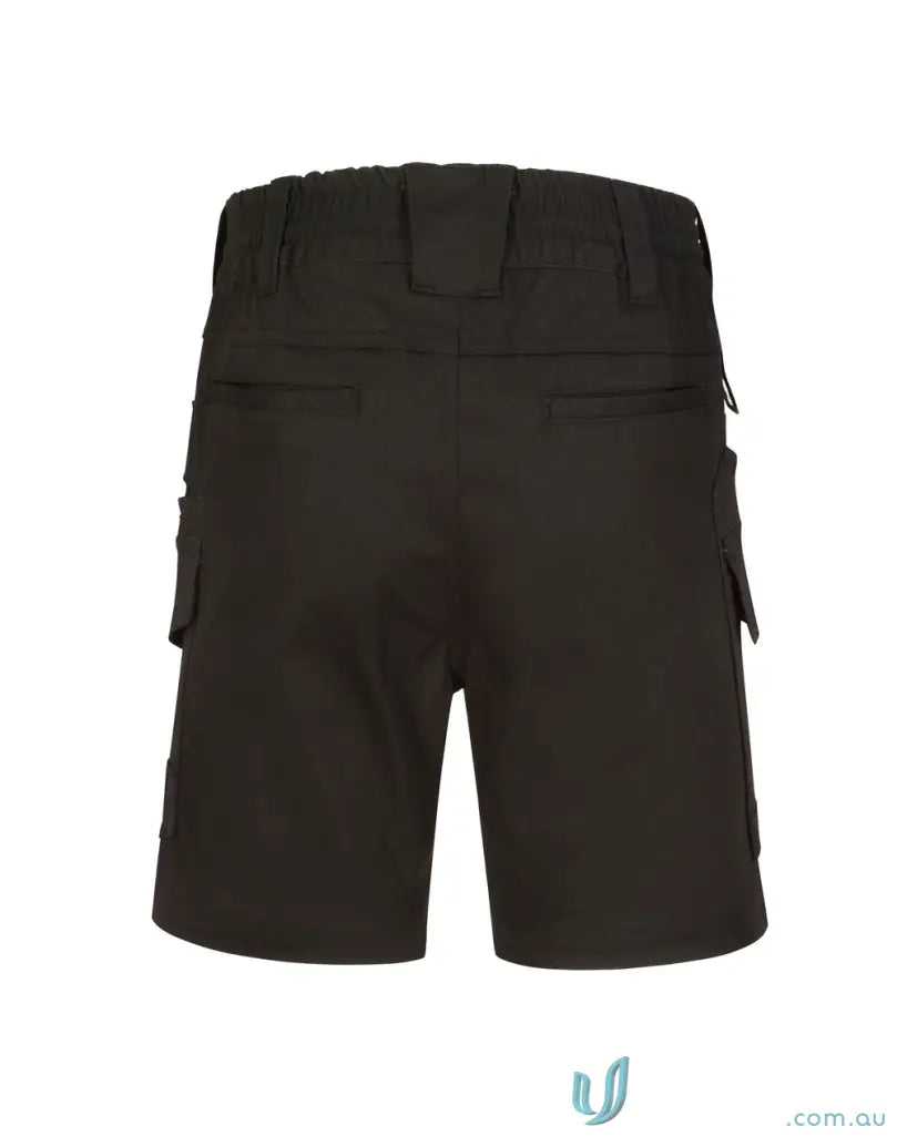 Black cargo shorts from WP29 Unisex Cotton Stretch Drill collection for casual style