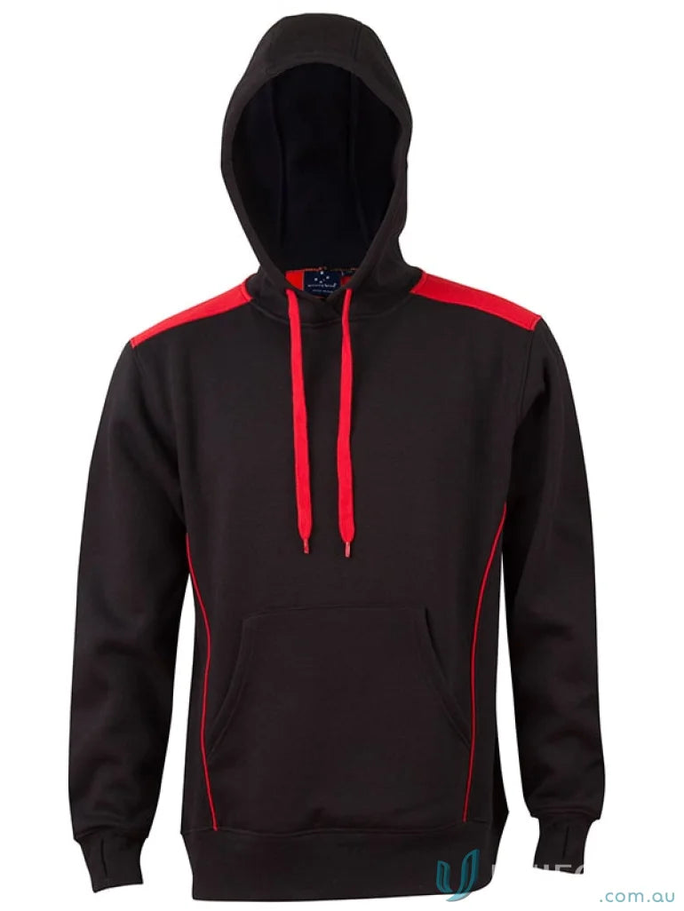 Black and red hooded sweatshirt from the Fl19 Croxton Hoodie unisex collection for kids