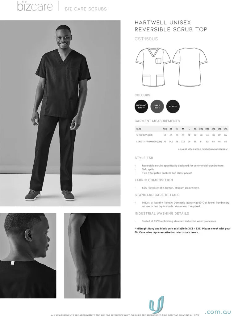 Unisex Hartwell Reversible Scrub Top perfect for men’s scrub tops and versatile style