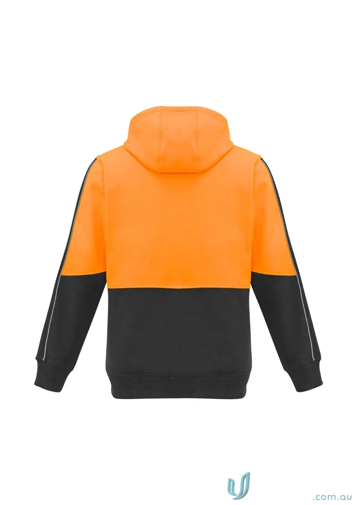 Orange and black vis pullover hoodie from Syzmik Unisex collection, perfect for casual wear
