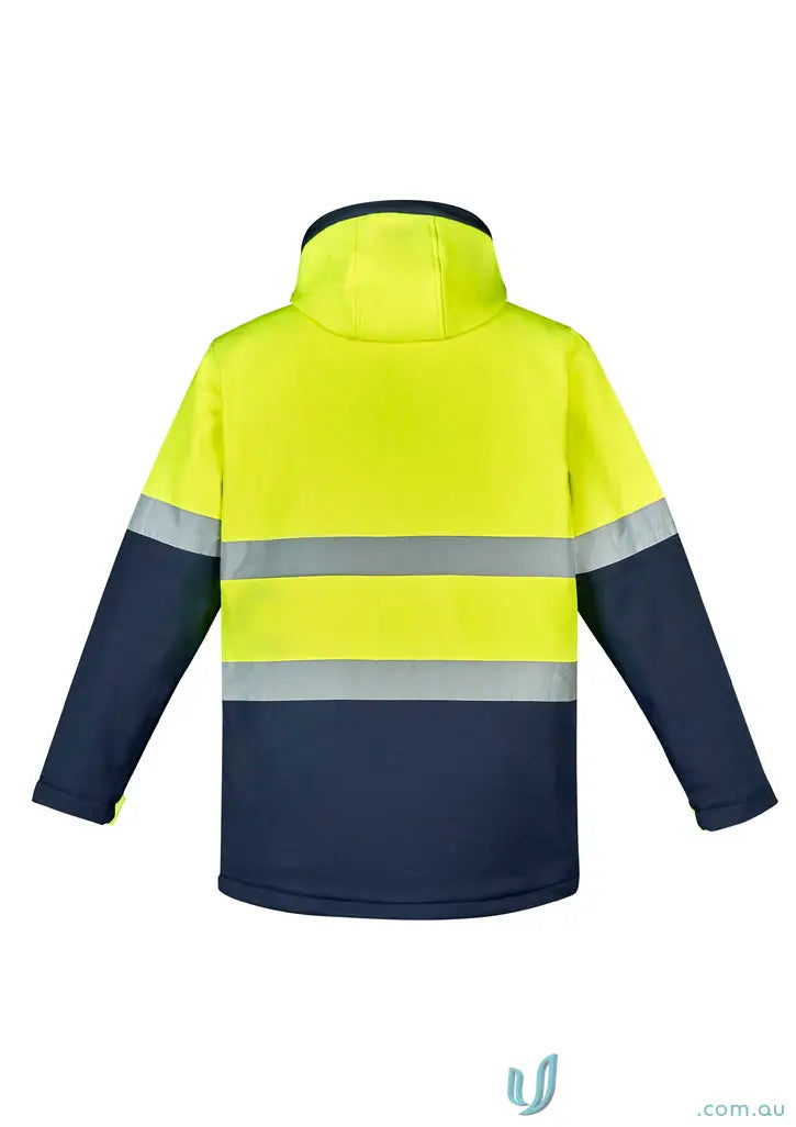 Unisex HiVis Antarctic Softshell Jacket with fleece-lined hand warmers and high visibility