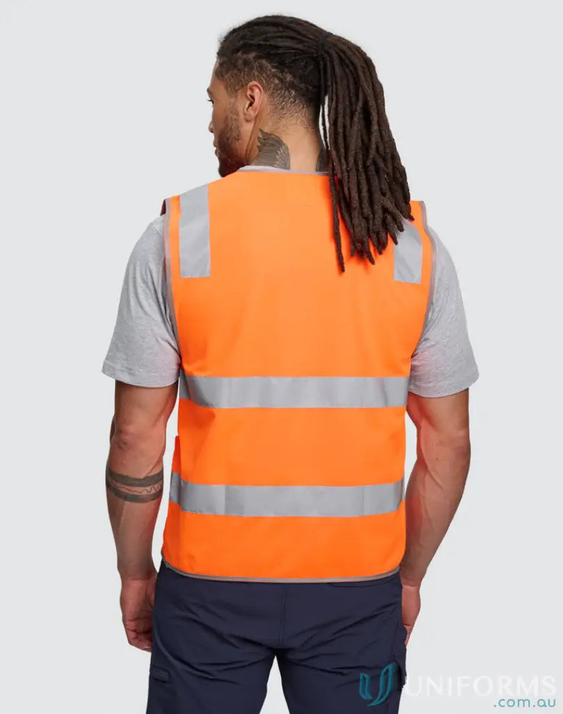Unisex HiVis Safety Vest with utility pockets and reflective stripes for safety and style