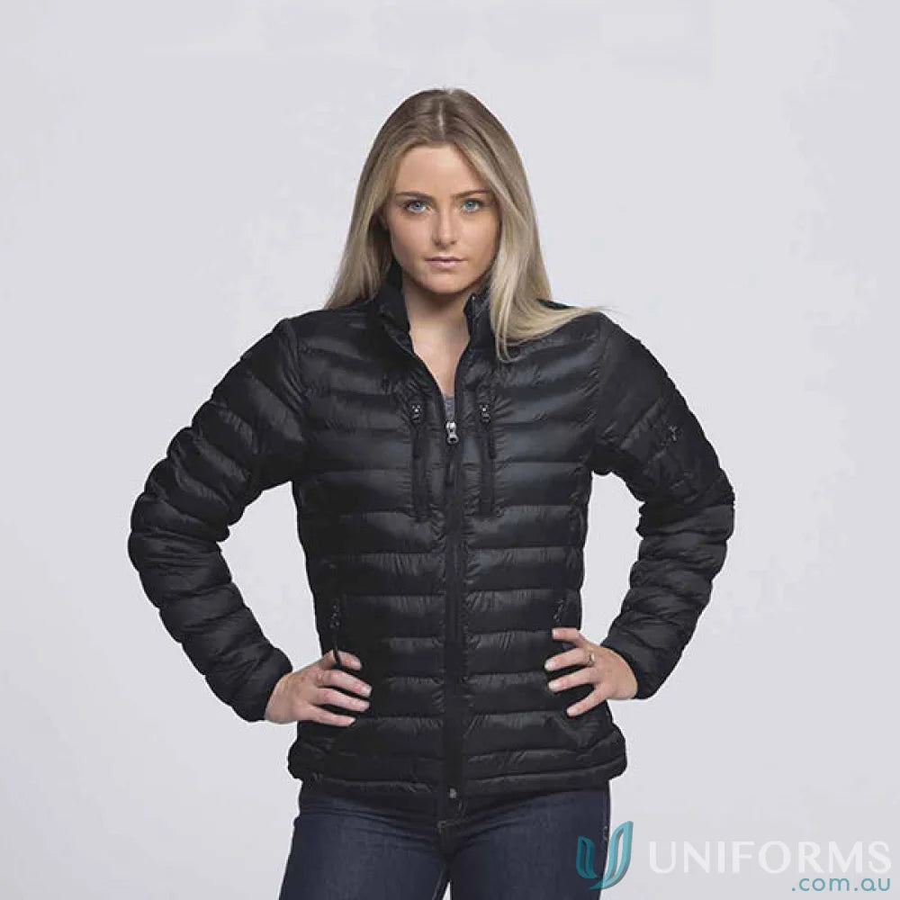 Unisex Mogul Puffa Jacket with black quilted design showcasing super packable lightness