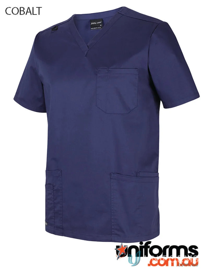 Unisex Premium Scrub Top in Cobalt Blue with Pen Compartment for Professionals