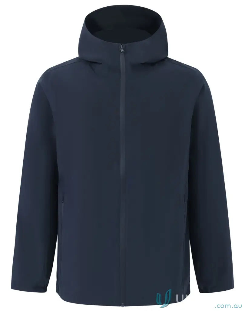 Navy hooded jacket from Unisex Pro Performance Waterproof Jacket line, stay dry in style