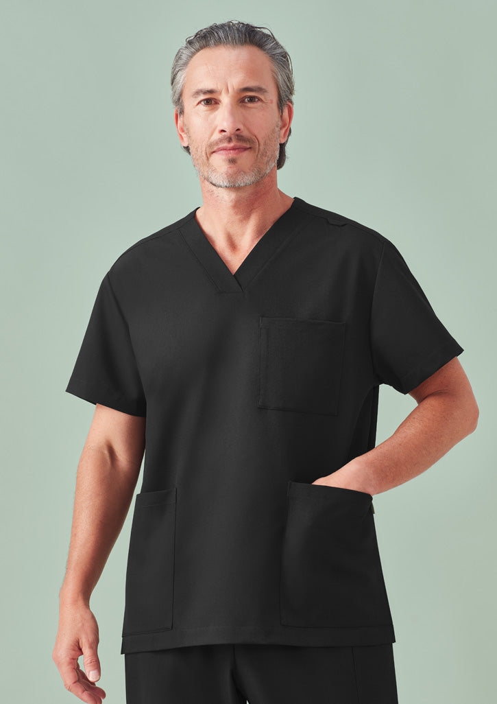 Unisex Pulse V-Neck Scrub Top - Black / A(2XS) - SCRUBS