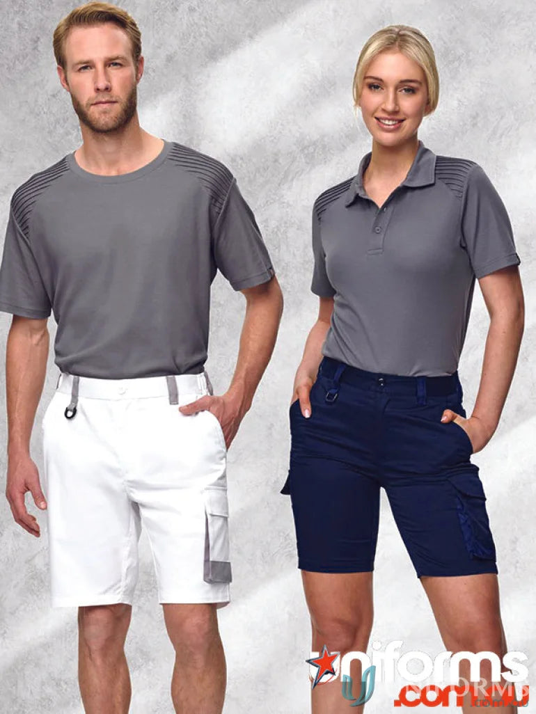 Unisex Utility Stretch Cargo Work Shorts made from durable stretch drill fabric