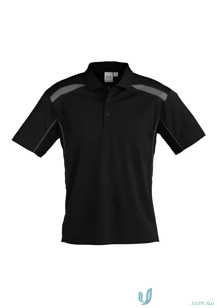 Black short-sleeved polo shirt from United Polo collection in modern fit biz collection